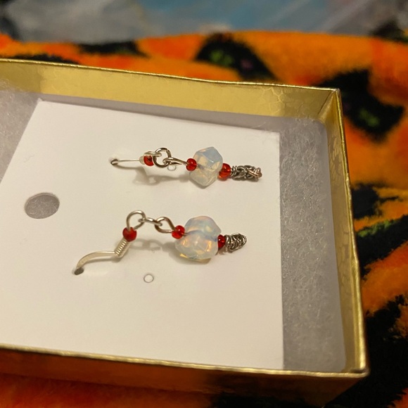 Handmade Glass/Opalite Earrings - Picture 3 of 10